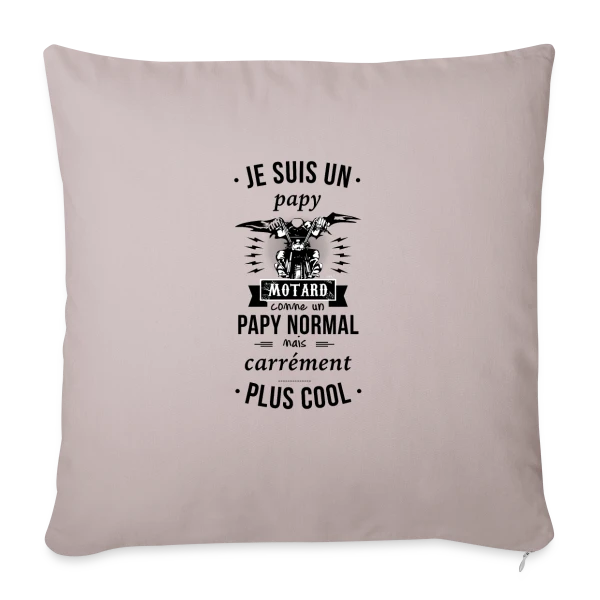 Papy Motard sur Housse de coussin décorative 45 x 45 cm
