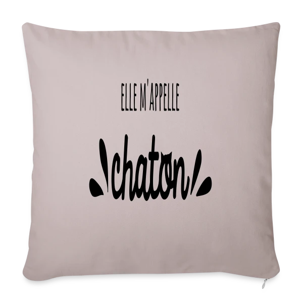 Elle M'appelle Chaton sur Housse de coussin décorative 45 x 45 cm
