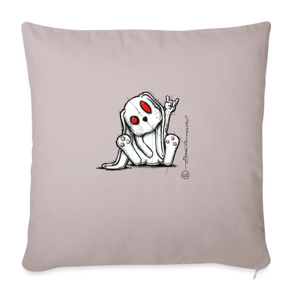 Lapin Rockeur Métal sur Housse de coussin décorative 45 x 45 cm