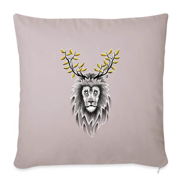 L'Esprit Sauvage : Cerf & Lion sur Housse de coussin décorative 45 x 45 cm