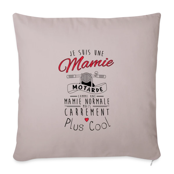 Mamie Motarde Super Cool sur Housse de coussin décorative 45 x 45 cm