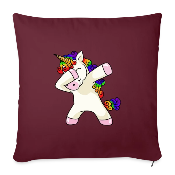Licorne Dabbing Arc-en-ciel sur Housse de coussin décorative 45 x 45 cm