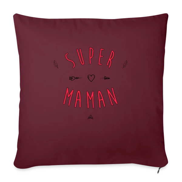 Super Maman : Cœur et Flèche, Votre Héroïne Quotidienne sur Housse de coussin décorative 45 x 45 cm