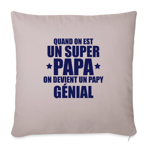Annonce Grossesse : On Devient un Papy Génial ! sur Housse de coussin décorative 45 x 45 cm