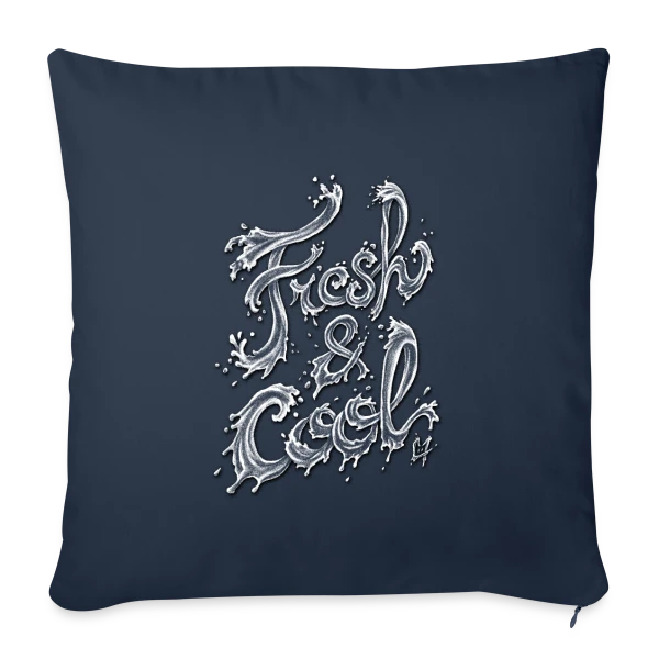 Typographie Aqua Fraîcheur sur Housse de coussin décorative 45 x 45 cm