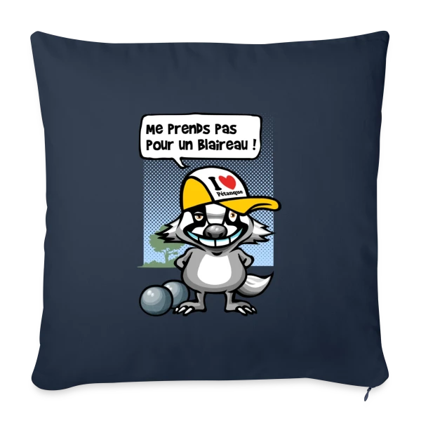 Blaireau Pétanque : Le Maître des Boules sur Housse de coussin décorative 45 x 45 cm