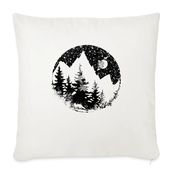 Paysage Montagneux Nocturne Fantastique sur Housse de coussin décorative 45 x 45 cm