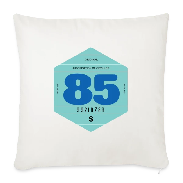 Vignette Rétro Automobile France 1985 sur Housse de coussin décorative 45 x 45 cm