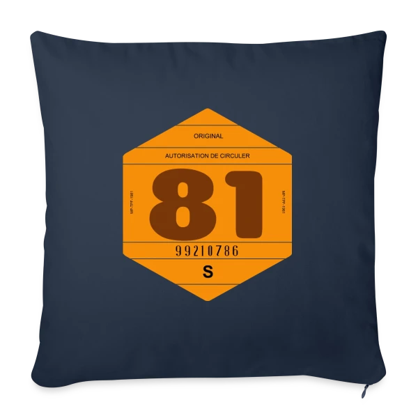 Vintage Vignette Automobile France 1981 sur Housse de coussin décorative 45 x 45 cm