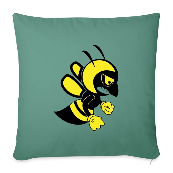 Abeille Furieuse Cartoon sur Housse de coussin décorative 45 x 45 cm