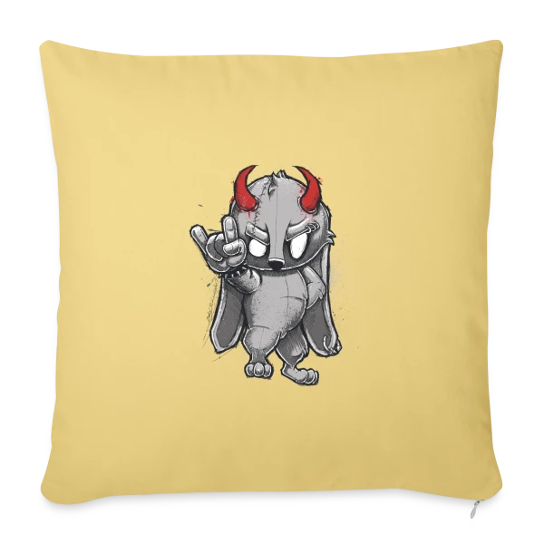 Lapin Métalleux Diabolique sur Housse de coussin décorative 45 x 45 cm