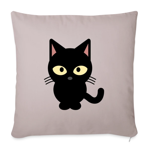 Chat Noir Mystérieux sur Housse de coussin décorative 45 x 45 cm