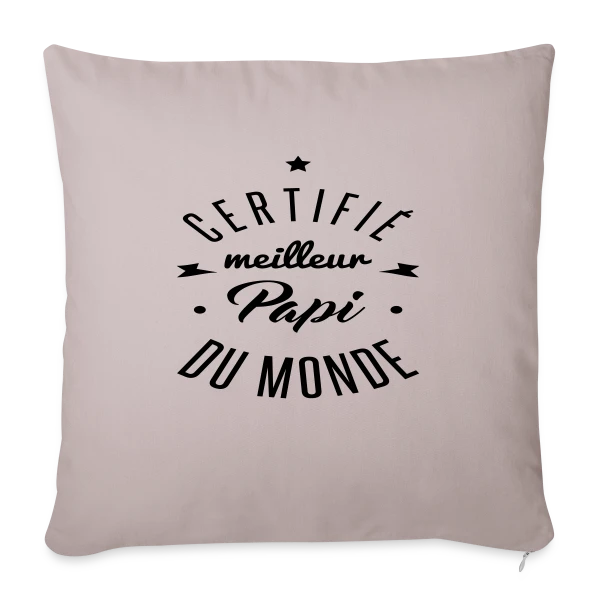 Le T-shirt "Meilleur Papi Certifié" sur Housse de coussin décorative 45 x 45 cm