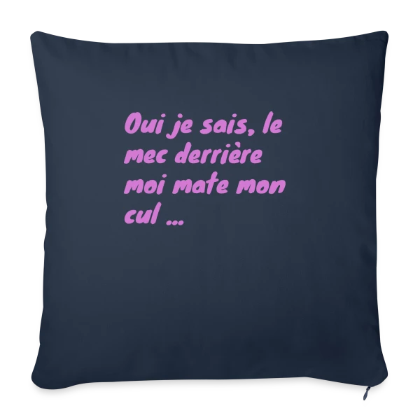 Humour Fessier Rose sur Housse de coussin décorative 45 x 45 cm