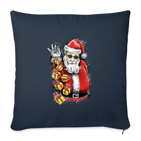 Père Noël Stylé et Généreux sur Housse de coussin décorative 45 x 45 cm
