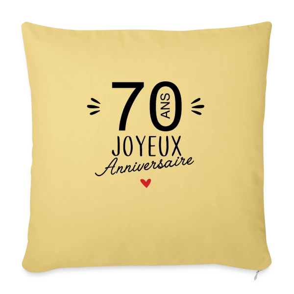 Anniversaire 70 Ans : L'Âge d'Or Célébré sur Housse de coussin décorative 45 x 45 cm