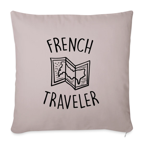 Voyageur Français Carte sur Housse de coussin décorative 45 x 45 cm
