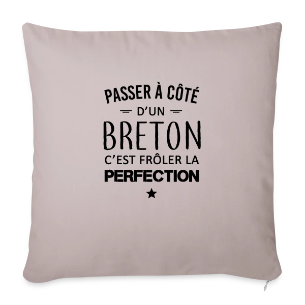 Frôler la Perfection : L'Humour Breton sur Housse de coussin décorative 45 x 45 cm