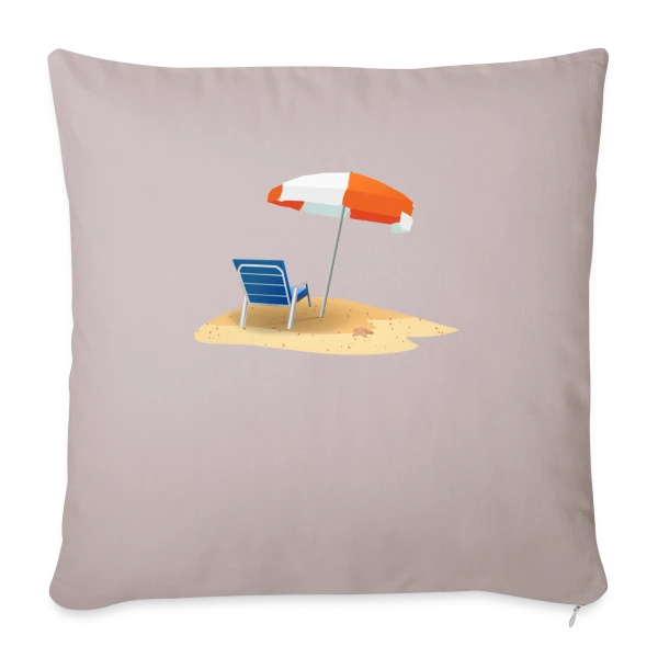 Parasol et Transat Plage sur Housse de coussin décorative 45 x 45 cm