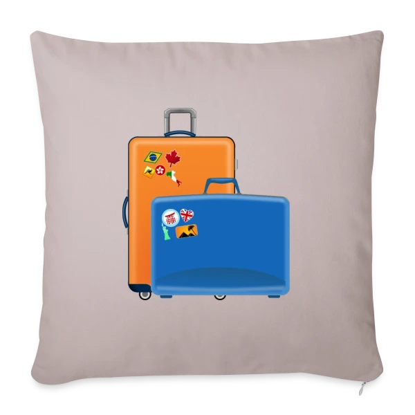 Valises du Monde Entier sur Housse de coussin décorative 45 x 45 cm