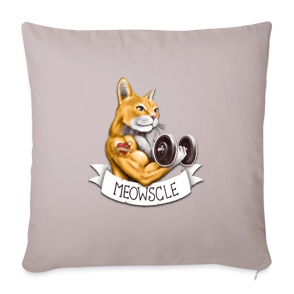 Miaou-Muscle sur Housse de coussin décorative 45 x 45 cm