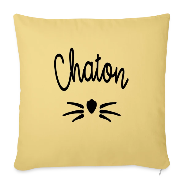 Chaton Moustaches sur Housse de coussin décorative 45 x 45 cm