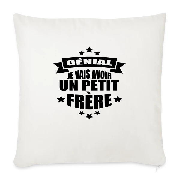 Bientôt Petit Frère : L'Annonce Adorable sur Housse de coussin décorative 45 x 45 cm