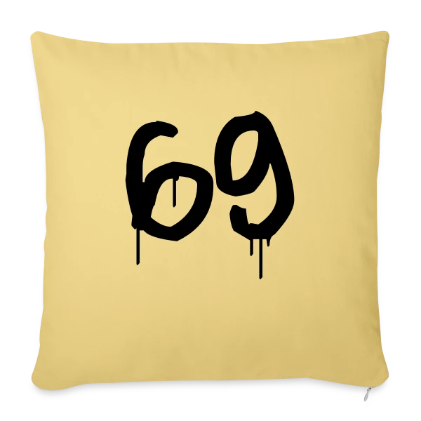 Numéro 69 Graffiti sur Housse de coussin décorative 45 x 45 cm