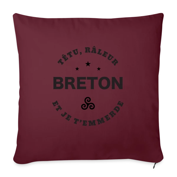 Breton Têtu et Râleur sur Housse de coussin décorative 45 x 45 cm