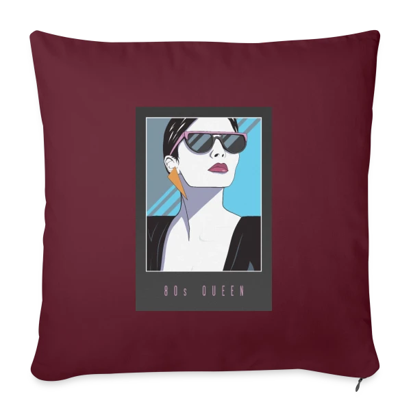 Reine des Années 80 sur Housse de coussin décorative 45 x 45 cm