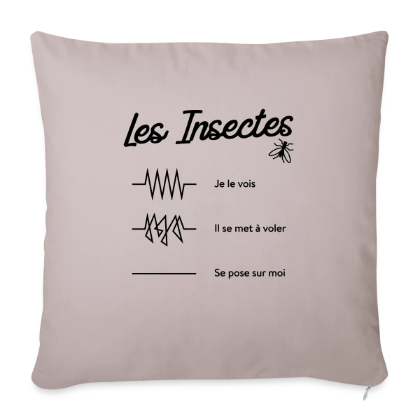 Insectes : Peur Bleue Garantie ! sur Housse de coussin décorative 45 x 45 cm