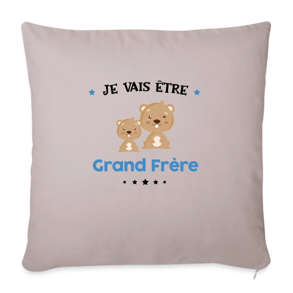 "Je Vais Être Grand Frère" - Annonce Naissance sur Housse de coussin décorative 45 x 45 cm