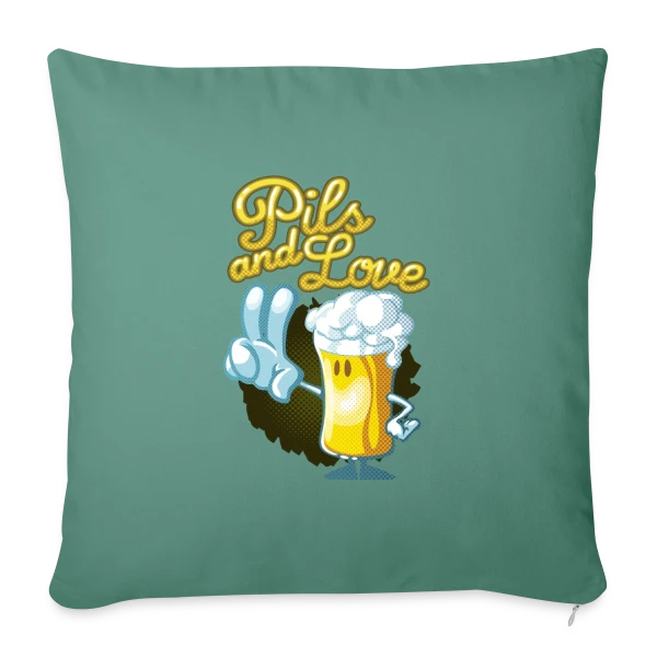 Pils & Love : La Bière et l'Amour en Version Cartoon sur Housse de coussin décorative 45 x 45 cm