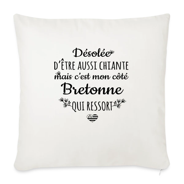 Mon Côté Bretonne : Fierté et Caractère Bien Trempé sur Housse de coussin décorative 45 x 45 cm