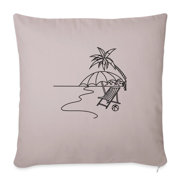 Scène de Plage Minimaliste sur Housse de coussin décorative 45 x 45 cm