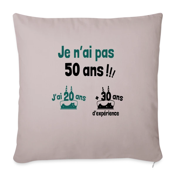 50 ans : 20 ans + 30 ans d'expérience ! sur Housse de coussin décorative 45 x 45 cm