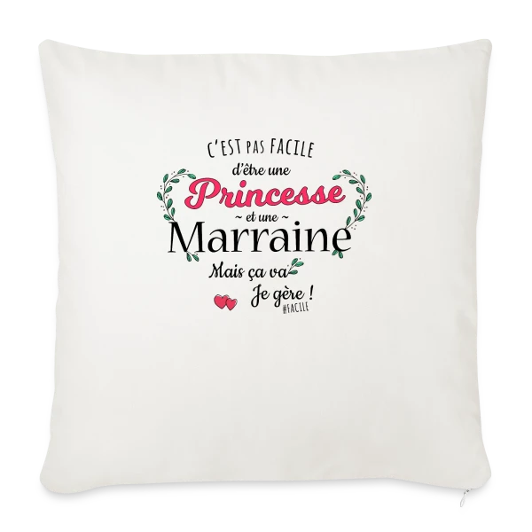 'Ma Marraine, Ma Princesse' - Cadeau Affectueux sur Housse de coussin décorative 45 x 45 cm