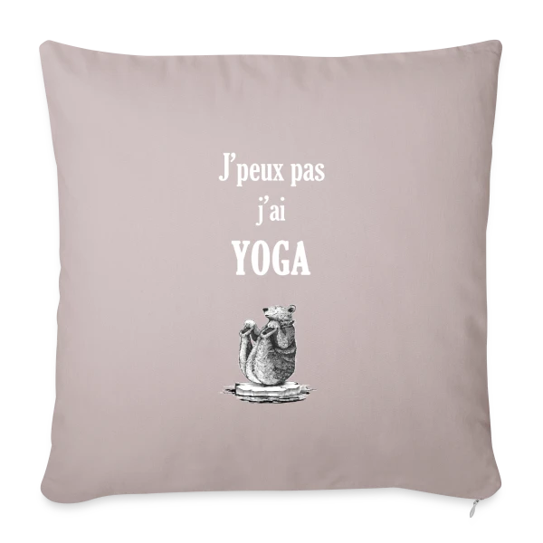 Ours Yogiste : Zen et Drôle sur sa Banquise sur Housse de coussin décorative 45 x 45 cm