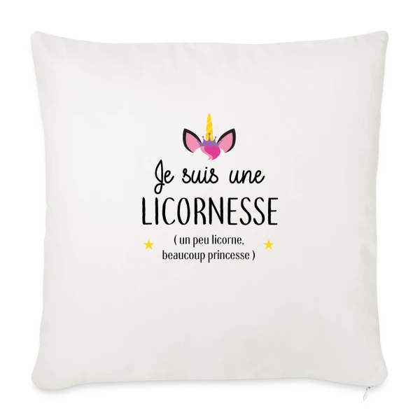 Licornesse : Moitié Licorne, Moitié Princesse sur Housse de coussin décorative 45 x 45 cm