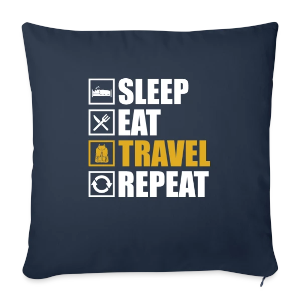 Sac à Dos Voyage sur Housse de coussin décorative 45 x 45 cm