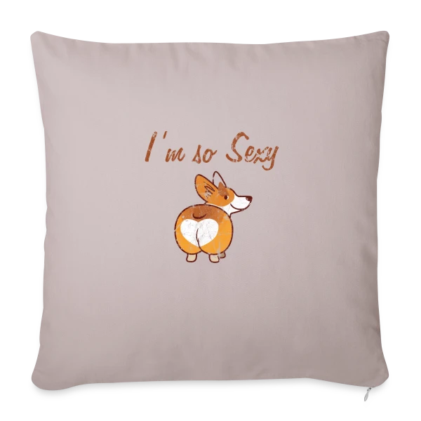 Corgi Sexy Coquin sur Housse de coussin décorative 45 x 45 cm