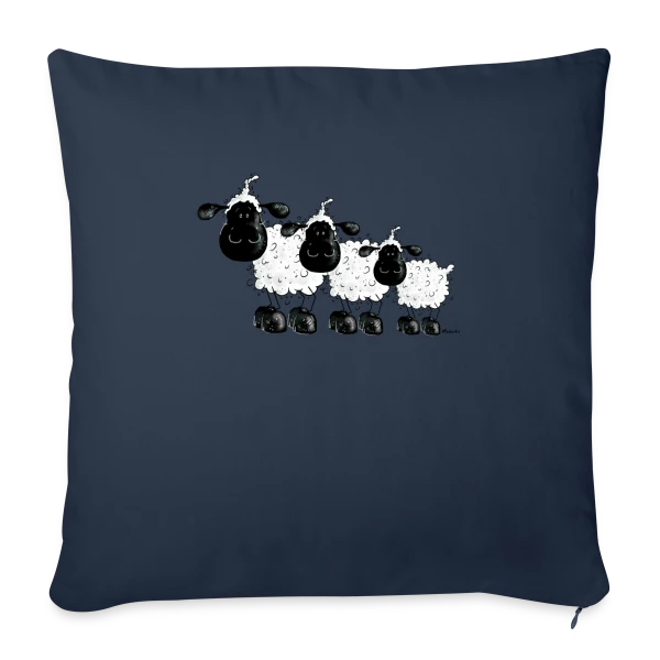 Trois Petits Moutons Rêveurs sur Housse de coussin décorative 45 x 45 cm