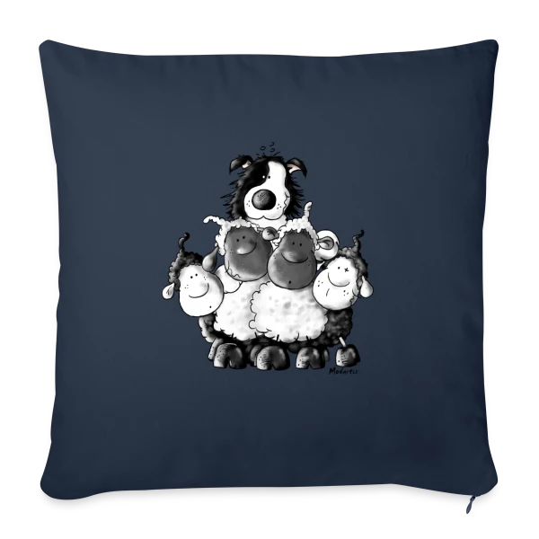 Border Collie et Moutons - Un Vrai Chien de Berger sur Housse de coussin décorative 45 x 45 cm