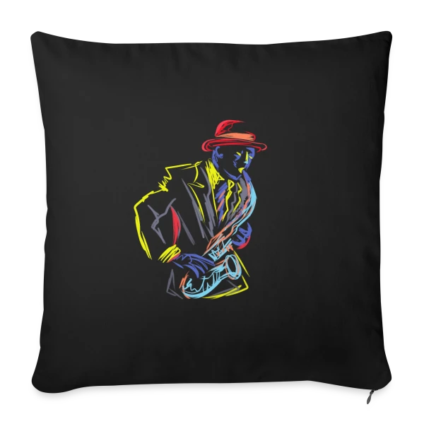 Saxophoniste Jazz Fanfare sur Housse de coussin décorative 45 x 45 cm