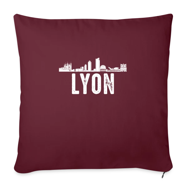 Lyon Minimaliste Blanc sur Housse de coussin décorative 45 x 45 cm