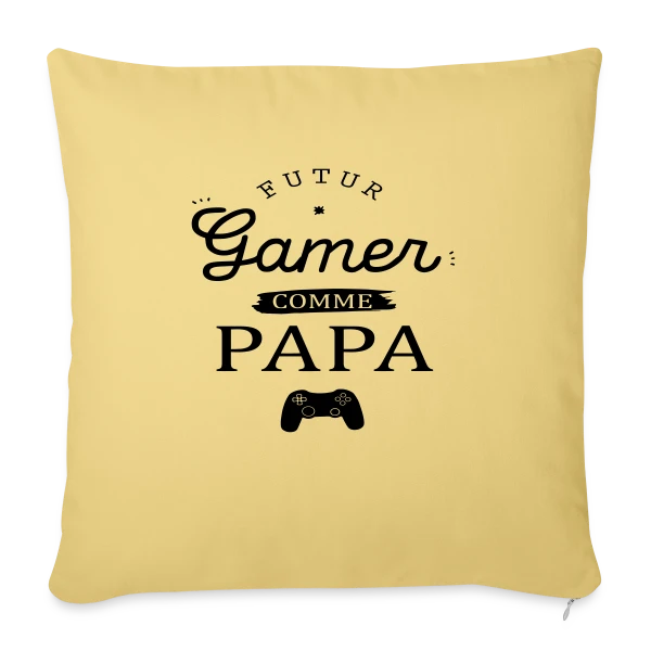 'Futur Gamer comme Papa' - Humour Père & Enfant sur Housse de coussin décorative 45 x 45 cm