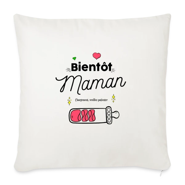 Future Maman : Mon Cœur Bat Pour Deux sur Housse de coussin décorative 45 x 45 cm