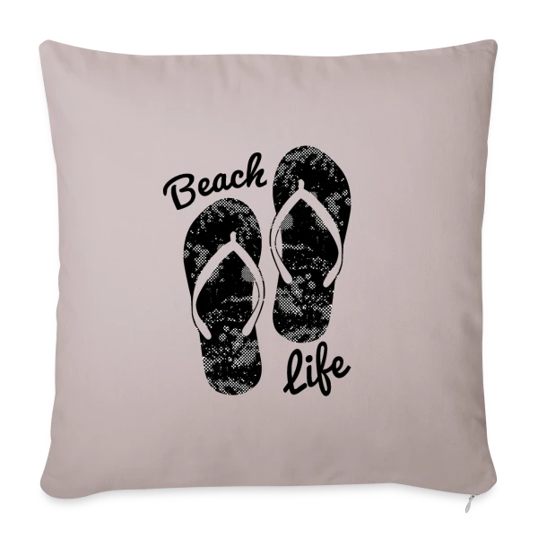 Vie de Plage Tongs Détente sur Housse de coussin décorative 45 x 45 cm