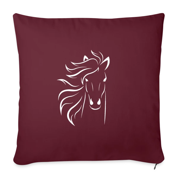 Silhouette Cheval Élégante sur Housse de coussin décorative 45 x 45 cm