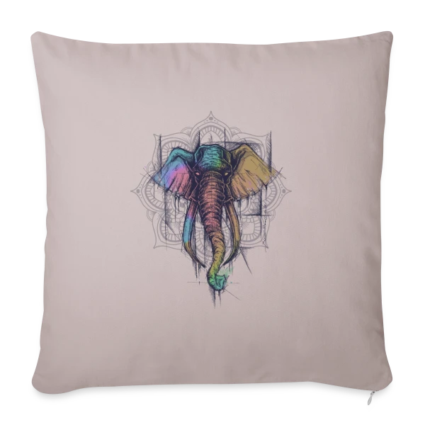 Éléphant Mandala Coloré - Harmonie Spirituelle sur Housse de coussin décorative 45 x 45 cm